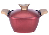 Oala Patrata NeoKlein SCS24-Red | 24 cm, Cu Capac, Antiaderent, Rosu