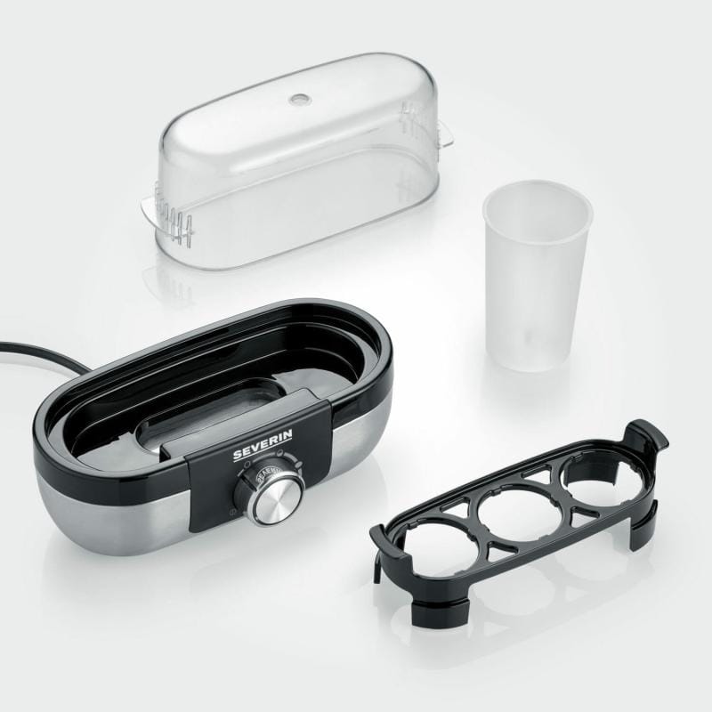 Severin Fierbător de ouă Severin EK 3163, 3 ouă, inox/negru, compact pentru casă și birou