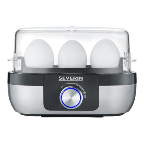 Severin Fierbător de ouă Severin EK 3163, 3 ouă, inox/negru, compact pentru casă și birou