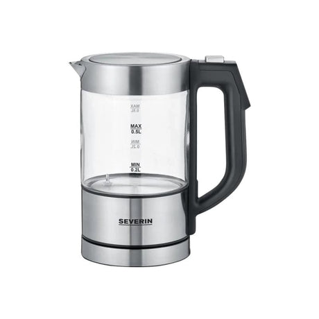 Severin Fierbător electric Severin WK 3458, sticlă, 0,5 L, format mini, compact pentru ceai și cafea