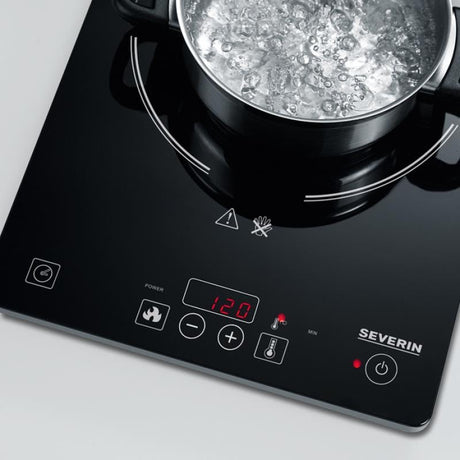 Severin Plită electrică Severin KP 1071 cu un singur ochi, neagră, compactă pentru gătit rapid