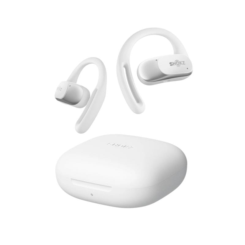 AfterShokz Căști sport wireless Shokz OpenFit T511-ST-WT, design deschis, alb, Bluetooth, pentru alergare și antrenamente