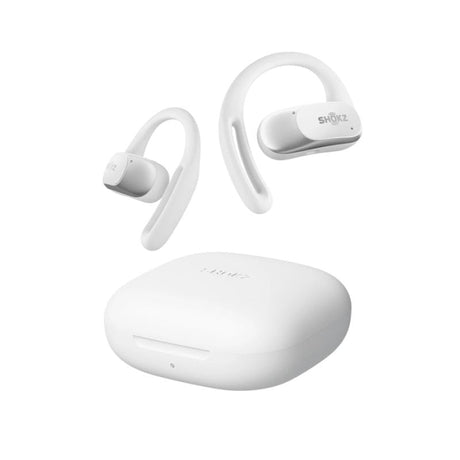 AfterShokz Căști sport wireless Shokz OpenFit T511-ST-WT, design deschis, alb, Bluetooth, pentru alergare și antrenamente