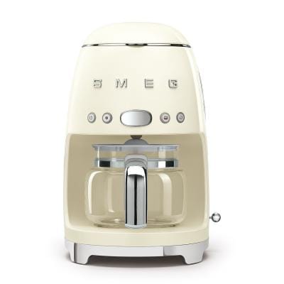 SMEG Cafetieră cu filtru SMEG DCF02CREU, crem, programare automată, carafă din sticlă, menținere la cald, anti-picurare