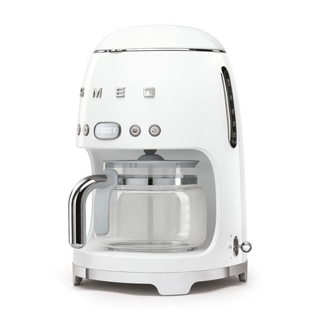 SMEG Cafetieră cu filtru SMEG DCF02WHEU, alb, design retro, pentru cafea filtrată, uz casnic și birou