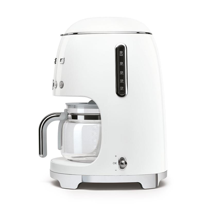 SMEG Cafetieră cu filtru SMEG DCF02WHEU, alb, design retro, pentru cafea filtrată, uz casnic și birou
