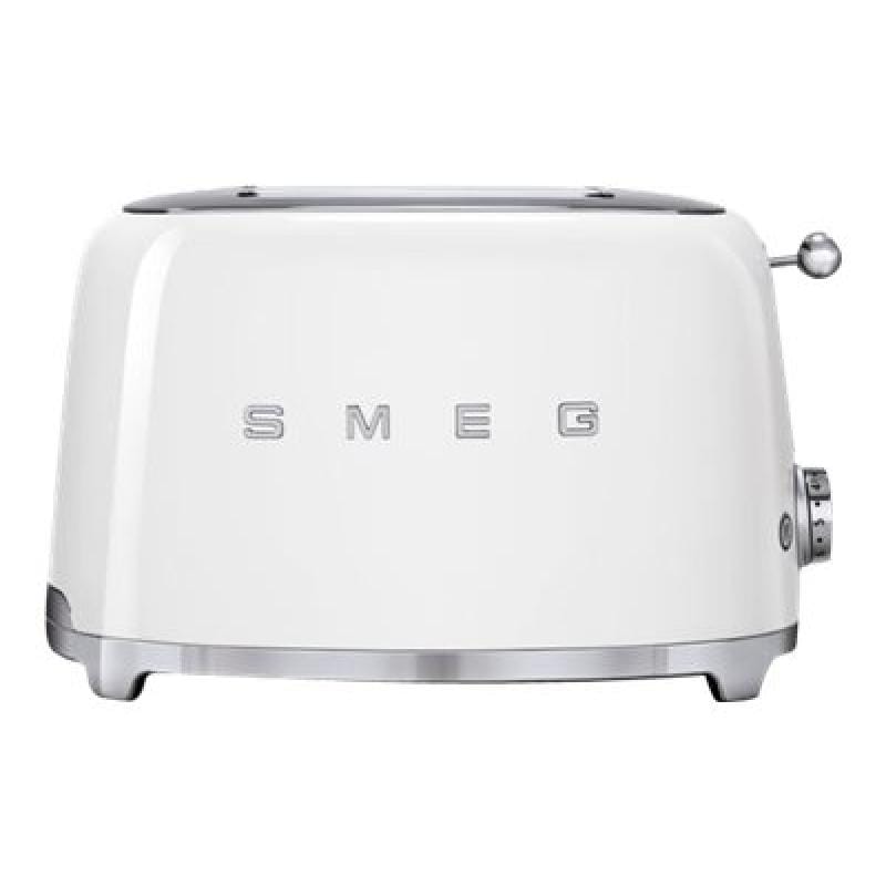 SMEG Prăjitor de pâine SMEG TSF01WHEU, 2 felii, funcții decongelare/reîncălzire, alb, design retro