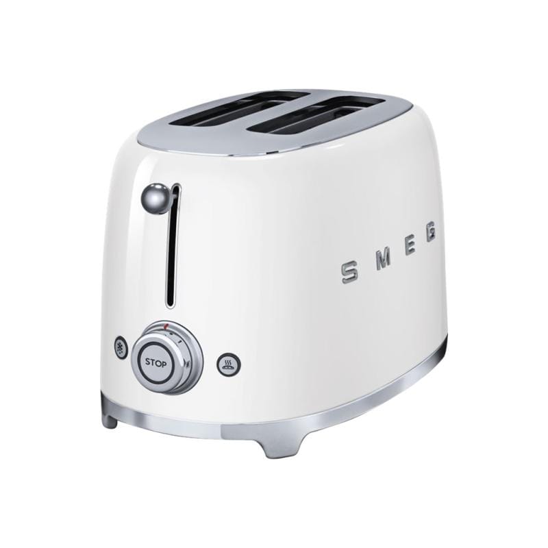 SMEG Prăjitor de pâine SMEG TSF01WHEU, 2 felii, funcții decongelare/reîncălzire, alb, design retro
