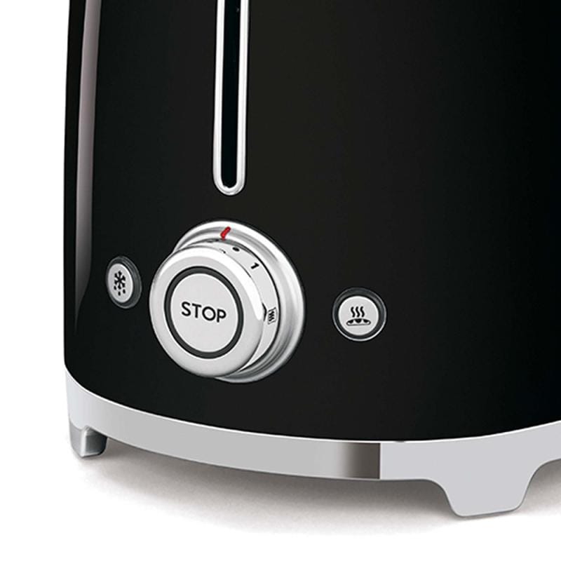 SMEG Prăjitor de pâine SMEG TSF02BLEU, 2 felii, funcții reîncălzire și decongelare, negru, design retro