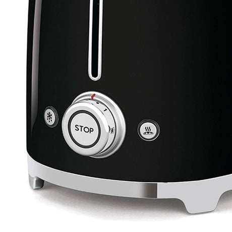 SMEG Prăjitor de pâine SMEG TSF02BLEU, 2 felii, funcții reîncălzire și decongelare, negru, design retro