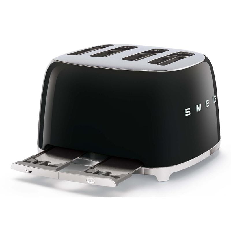 SMEG Prăjitor de pâine SMEG TSF03BLEU, 4 felii, 2 panouri de control, funcții decongelare/reîncălzire/bagel, negru