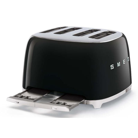 SMEG Prăjitor de pâine SMEG TSF03BLEU, 4 felii, 2 panouri de control, funcții decongelare/reîncălzire/bagel, negru