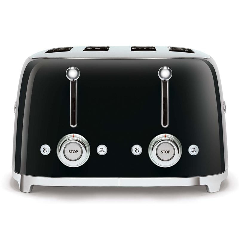 SMEG Prăjitor de pâine SMEG TSF03BLEU, 4 felii, 2 panouri de control, funcții decongelare/reîncălzire/bagel, negru