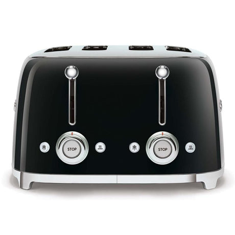 SMEG Prăjitor de pâine SMEG TSF03BLEU, 4 felii, 2 panouri de control, funcții decongelare/reîncălzire/bagel, negru