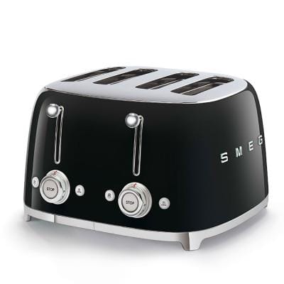 SMEG Prăjitor de pâine SMEG TSF03BLEU, 4 felii, 2 panouri de control, funcții decongelare/reîncălzire/bagel, negru