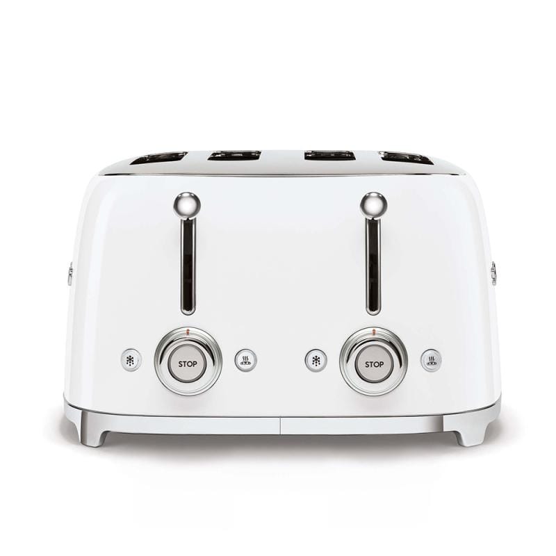 SMEG Prăjitor de pâine SMEG TSF03WHEU, 4 fante, funcții decongelare și reîncălzire, alb, design retro