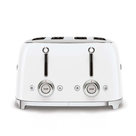 SMEG Prăjitor de pâine SMEG TSF03WHEU, 4 fante, funcții decongelare și reîncălzire, alb, design retro