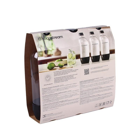 SodaStream Set 3 sticle universale SodaStream PET, 1L, negru, compatibile cu aparate SodaStream