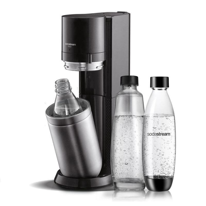 SodaStream Aparat de sifon SodaStream DUO negru, set cu 1 sticlă din sticlă și 1 sticlă PET