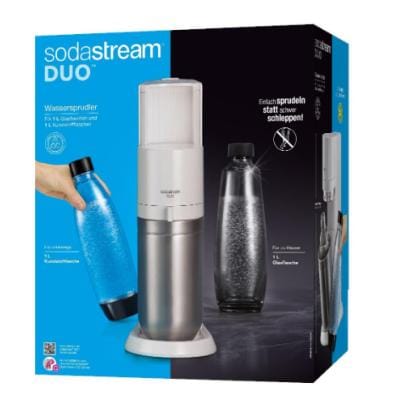 SodaStream Aparat carbogazificare SodaStream DUO Alb QC, cu 1 sticlă din sticlă + 1 sticlă PET reutilizabilă