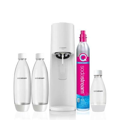 SodaStream Aparat SodaStream Terra Megapack QC pentru apă carbogazoasă, alb, cu 3 sticle reutilizabile