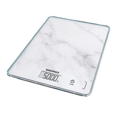 Leifheit Cântar de bucătărie Soehnle Compact 300 Marble, alb, capacitate 5 kg (61516)
