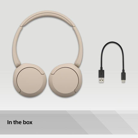 Sony Căști Bluetooth Sony WH-CH520 Bej, Over-Ear, Microfon Integrat, Autonomie Mare, Control pe Cască