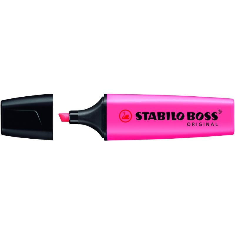 Stabilo Textmarker fluorescent STABILO BOSS ORIGINAL, roz (70/56), vârf tip daltă, pentru evidențiere și subliniere