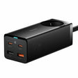 Baseus Statie incarcare Statie Incarcare Baseus GaN3 Pro PSZM000901 | 65W, 2x USB-C, 1x USB, AC, Negru