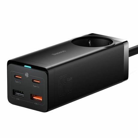 Baseus Statie incarcare Statie Incarcare Baseus GaN3 Pro PSZM000901 | 65W, 2x USB-C, 1x USB, AC, Negru