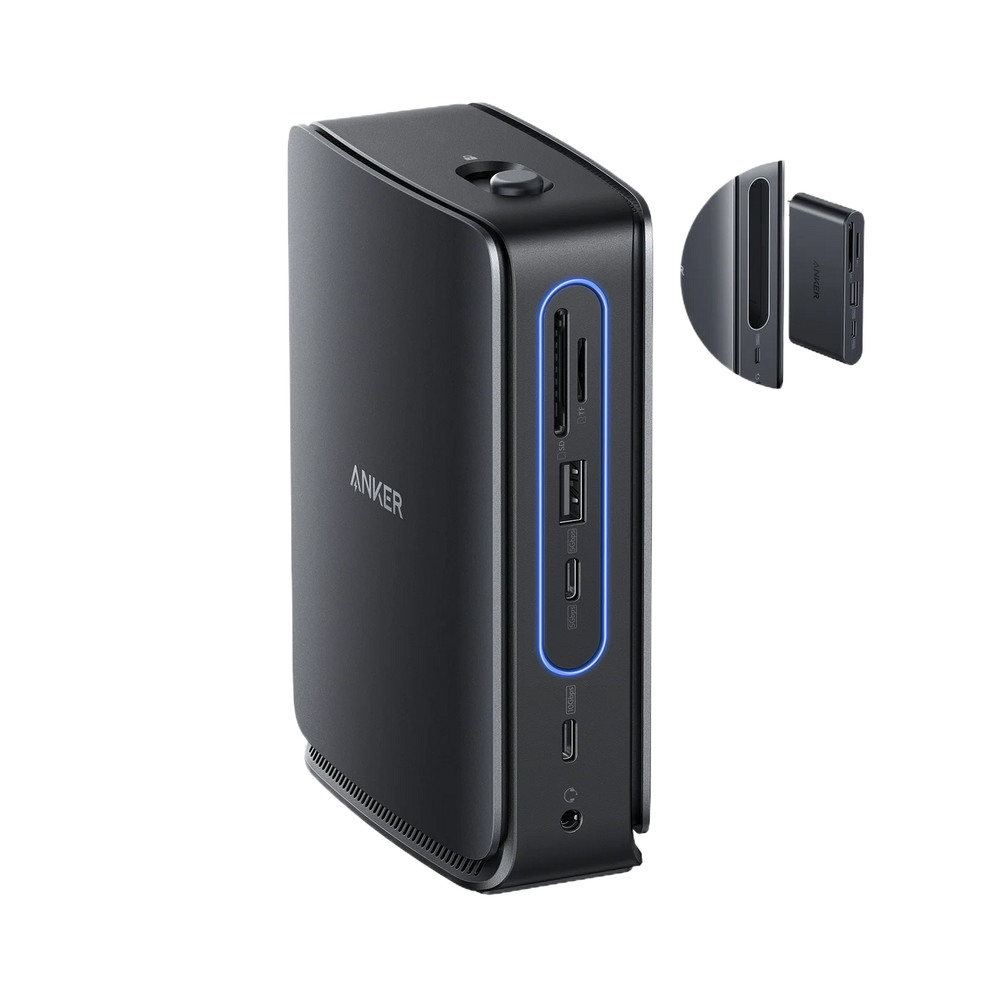 Docking station Anker Nano 13-in-1 Triple Display, HDMI, USB-C, USB-A, Ethernet, Audio Jack, SD/TF, DisplayPort, Negru
