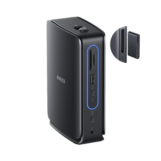Docking station Anker Nano 13-in-1 Triple Display, HDMI, USB-C, USB-A, Ethernet, Audio Jack, SD/TF, DisplayPort, Negru