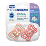 Suzeta Chicco Physioforma Light, 2bucati, Roz, 16-36luni