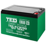 Ted Electric Acumulator Acumulator Ted Electric BAT-TED12V15A | 3.9kg, 12V, Portabil