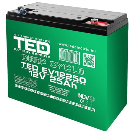 Ted Electric Acumulator Acumulator Ted Electric BAT-TED12V25A | 6.1kg, 12V, Portabil