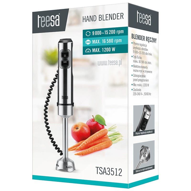 Teesa Blender Blender de Mana Teesa TSA3512 | 1200W, Turbo, Inox