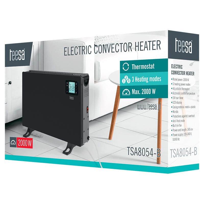 Teesa Convector Convector Teesa TSA8054-B | 2000W, 3.2kg, 145cm, 240V, Negru