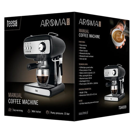 Teesa Espressor manual Espressor Manual Teesa | 850W, 1.2L, Negru