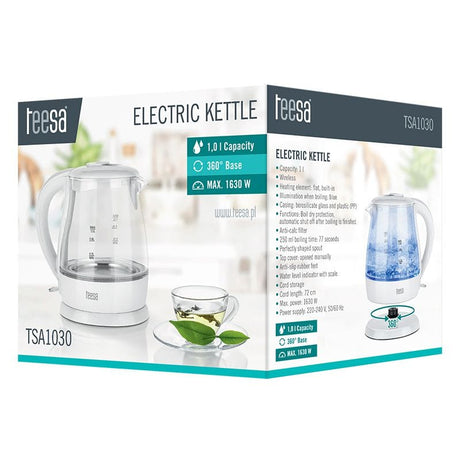 Teesa Fierbator Fierbător Teesa TSA1030 | 1630W, 1L, 72cm, 240V, Alb