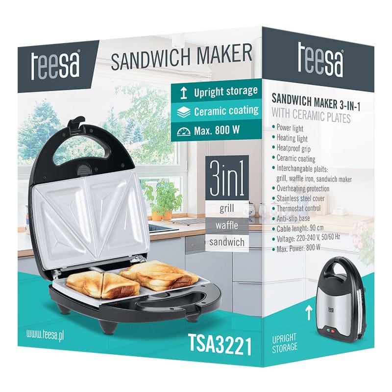 Teesa Sandwich maker Sandwich Maker Teesa TSA3221 | 800W, 1.67kg, 90cm, Gri