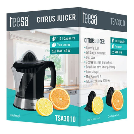 Teesa Storcator citrice Storcator citrice Teesa TSA3010 | 40W, 1L, Inox, Negru
