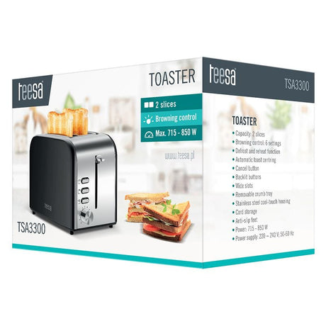 Teesa Toaster Toaster Teesa TSA3300 | 850W, 1.3kg, 107cm, Inox