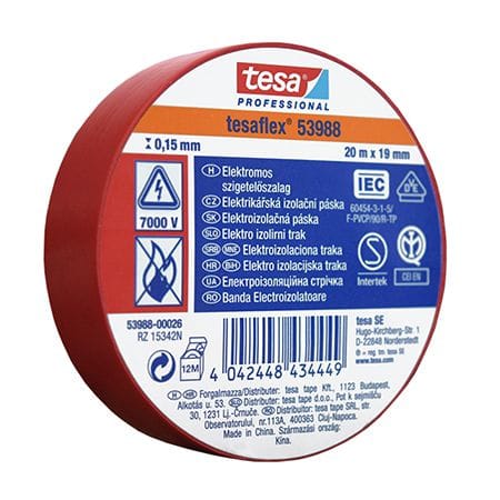 Tesa Banda izolatoare Banda izolatoare Tesa T-53988-26 | 10, Roșu
