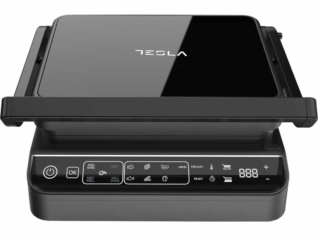 Tesla Gratar electric Gratar electric Tesla GR500BG | 2000W, 23cm, 10 programe, Negru, Digital