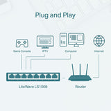 TP-Link Switch Switch TP-Link KOM-LS1008 | 100Mbps, Gri