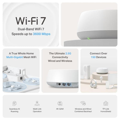 TP-Link Sistem Mesh Wi‑Fi TP‑Link Deco BE25, pachet 2 unități, acoperire extinsă, conexiune stabilă pentru locuință