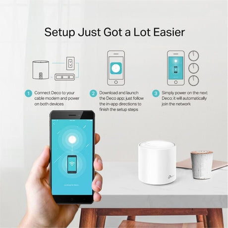 TP-Link TP-Link Deco X20 (1-Pack) Punct de Acces Wi‑Fi Mesh 6 AX1800, Dual-Band, pentru Acoperire Extinsă și Conexiuni Stabile