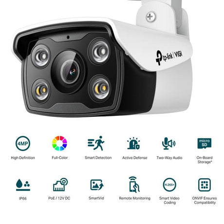 TP-Link Cameră de supraveghere IP TP-Link VIGI C340, obiectiv 4 mm, color pe timp de noapte, exterior IP67