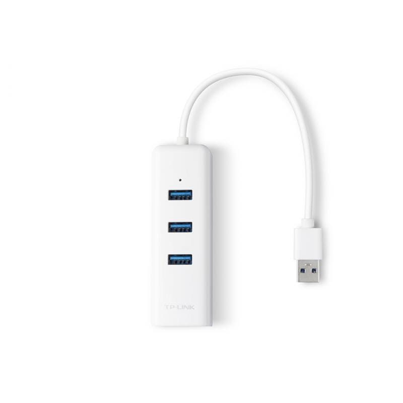 TP-Link Adaptor USB 3.0 TP-Link UE330 cu Ethernet Gigabit RJ45 și hub 3x USB 3.0 pentru laptop/PC