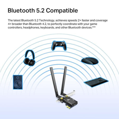 TP-Link Placă de rețea Wi-Fi TP-LINK Archer TX55E PCIe, Wi-Fi 6, conexiune stabilă pentru PC desktop